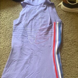Adidas Purple Tank Top with Stripes